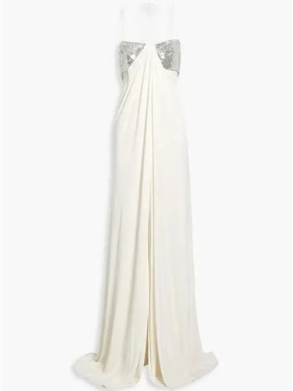 SIZE:12 HALSTON EGGSHELL SPAGHETTI STRAP LAYERED JUMPSUIT